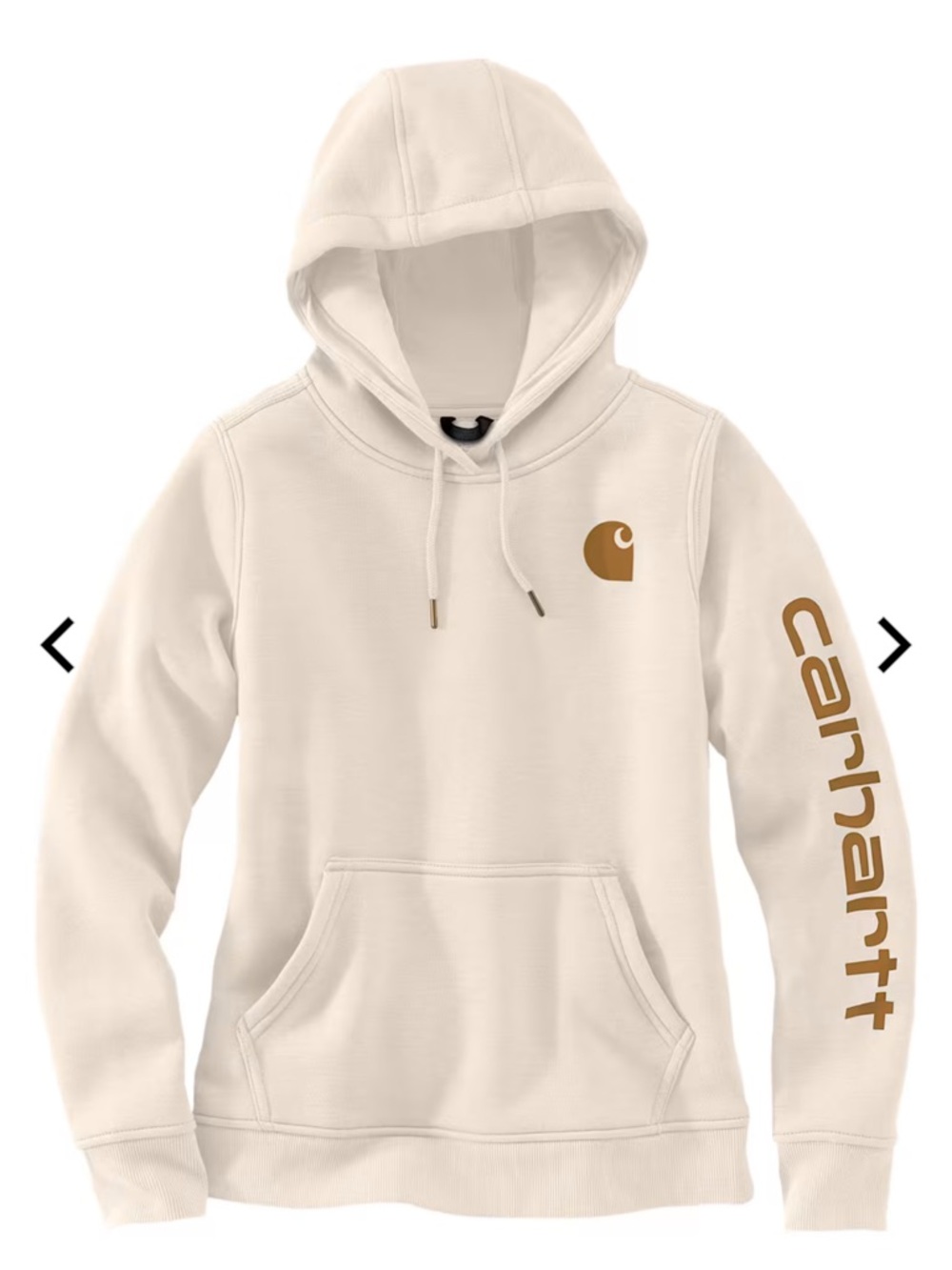 Carhartt Off-White Hoodie with Tan Logo